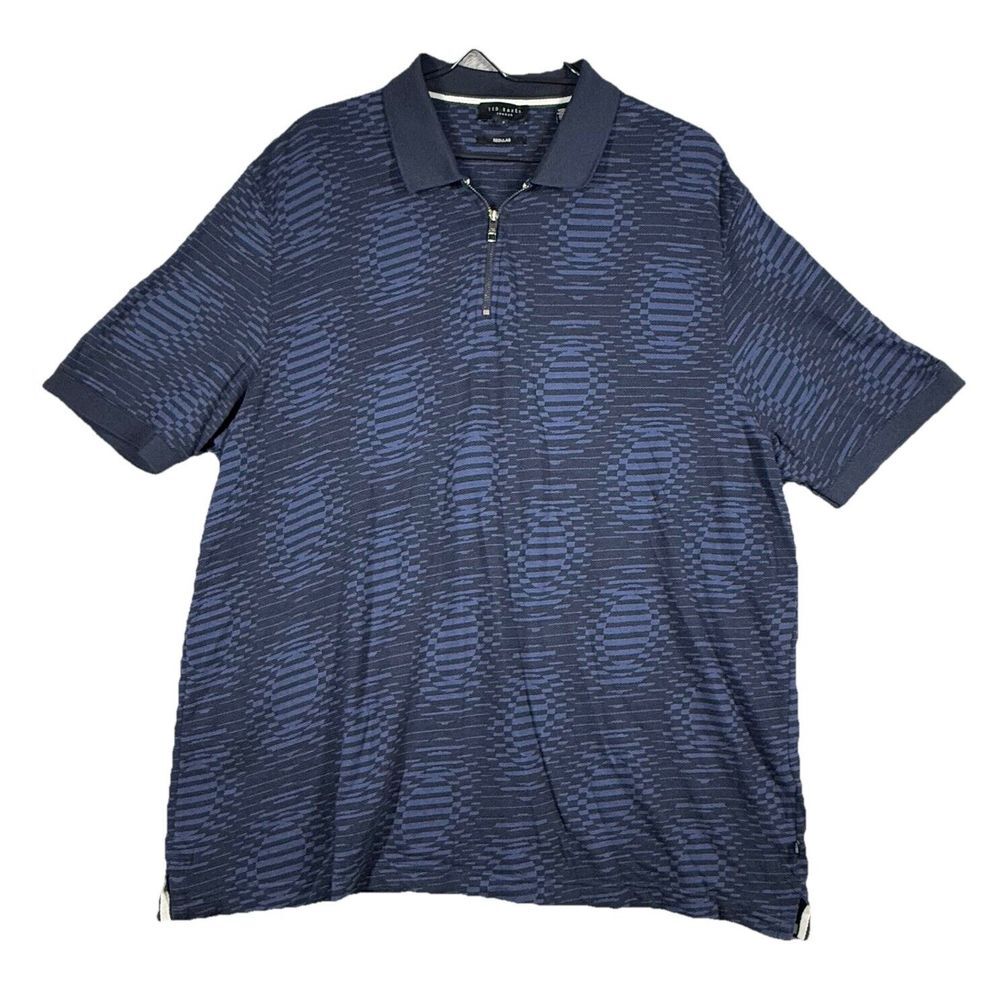 TED BAKED 1/4 ZIP Polo Shirt - Size 7 - 2XL XXL - Blue - Great Condition - Men's